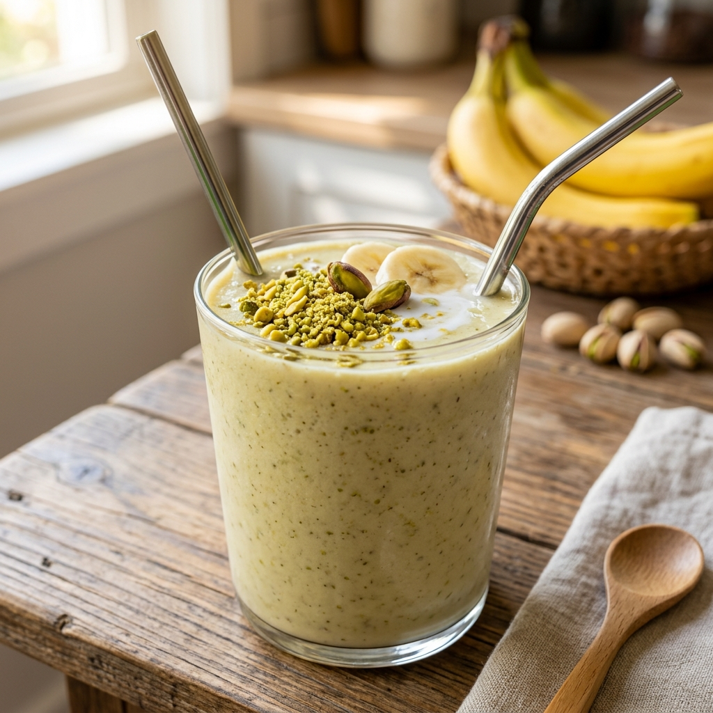 Banana Pistachio Smoothie for Healthy Energy