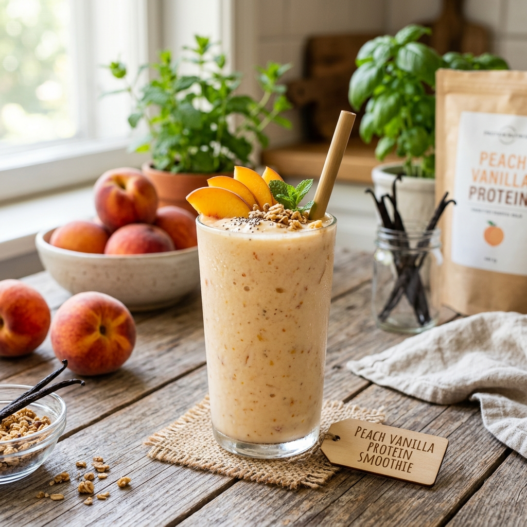 Peach Vanilla Protein Smoothie