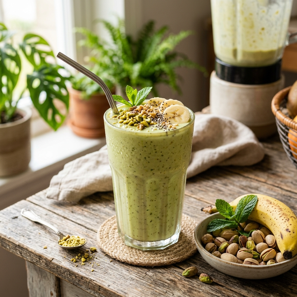 Banana Pistachio Smoothie for Healthy Energy