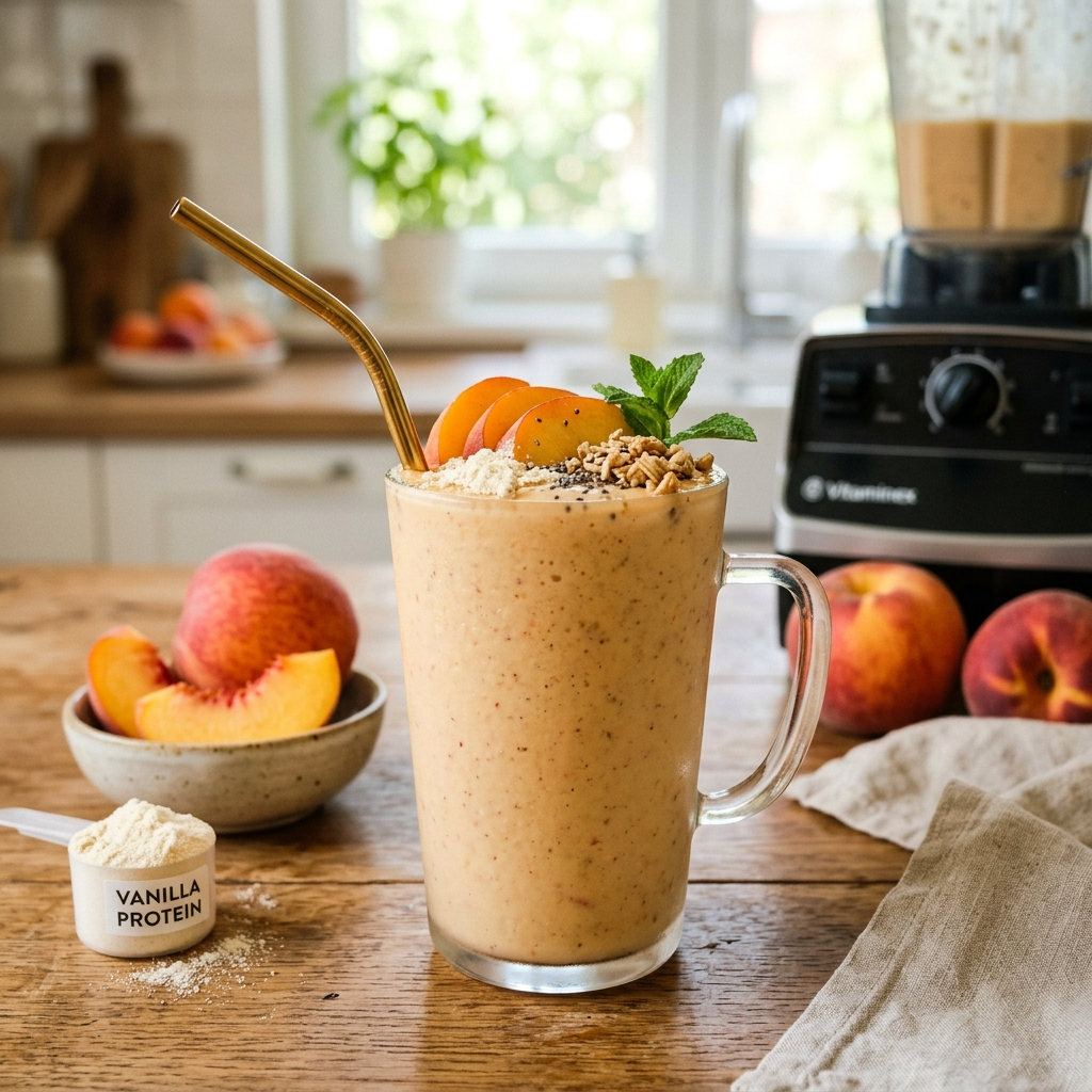 Peach Vanilla Protein Smoothie