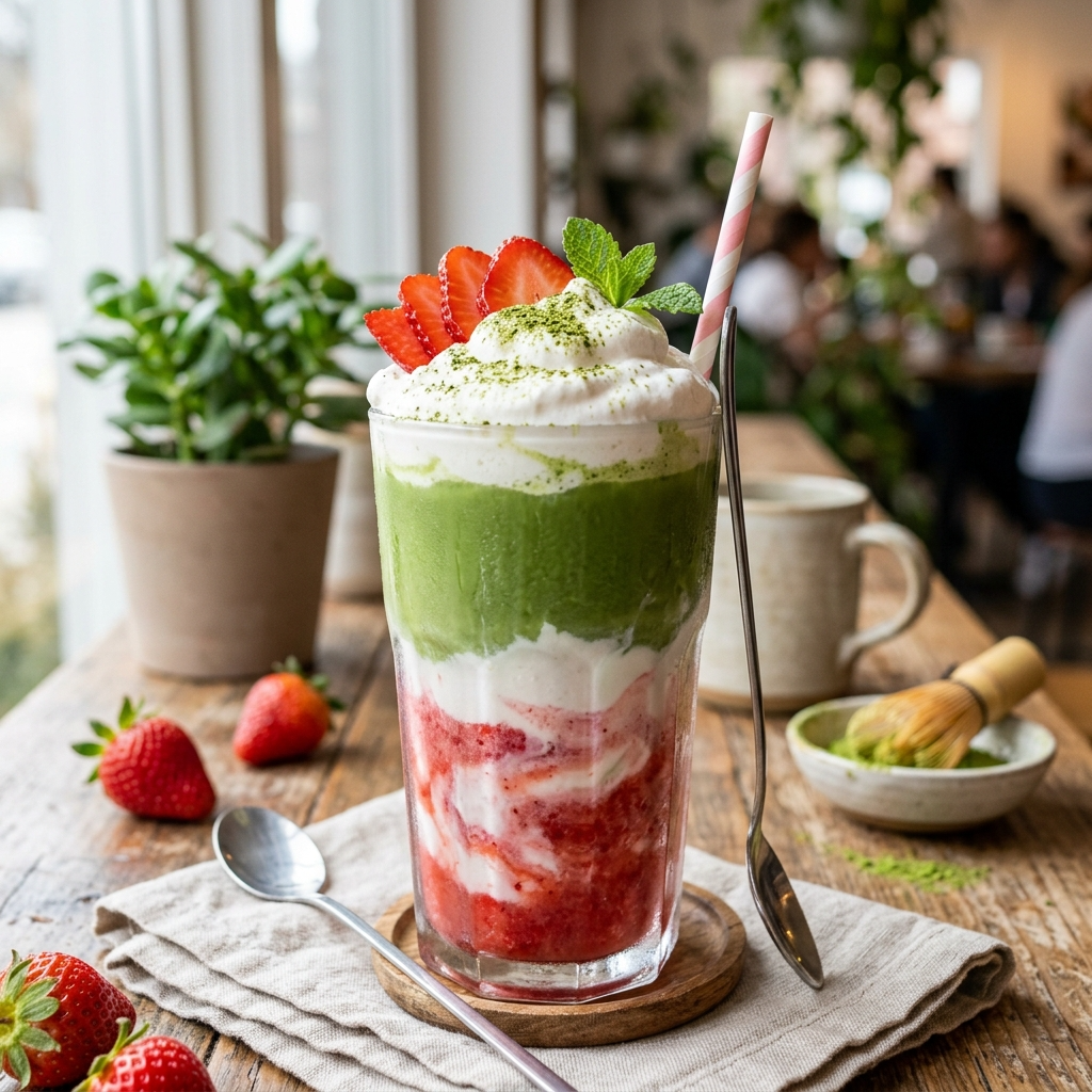 Strawberry Matcha Cloud Smoothie: A Creamy Green Delight