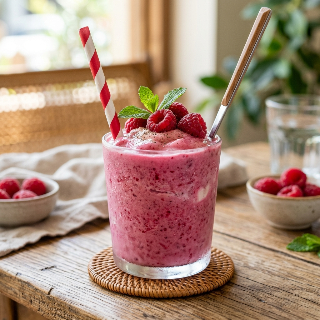 Raspberry Vanilla Ice Smoothie: A Refreshing Blend