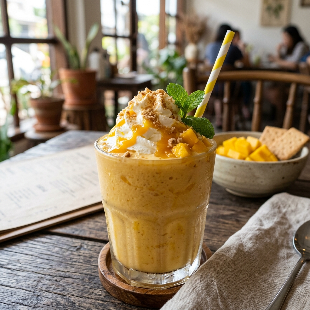 Mango Cheesecake Smoothie | A Creamy Vegan Delight