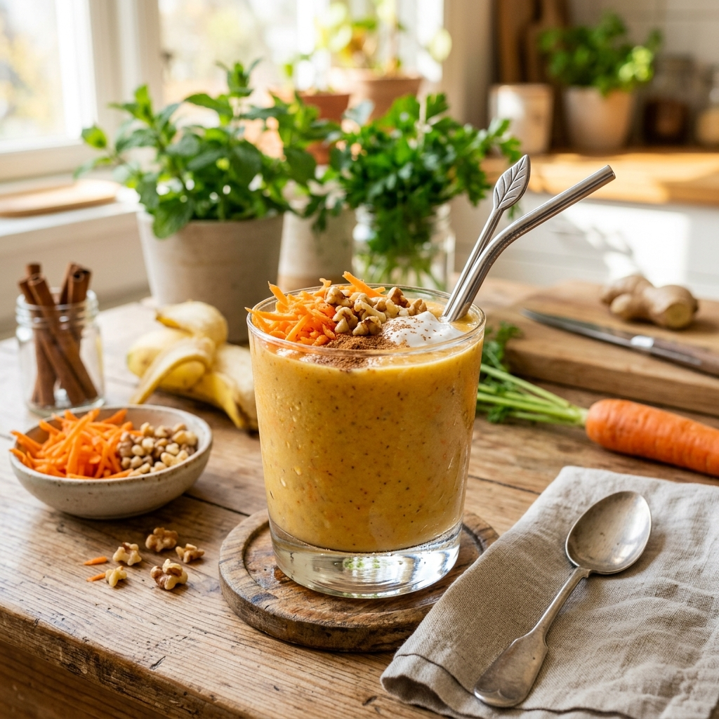 Banana Carrot Cake Smoothie for Energy Boost
