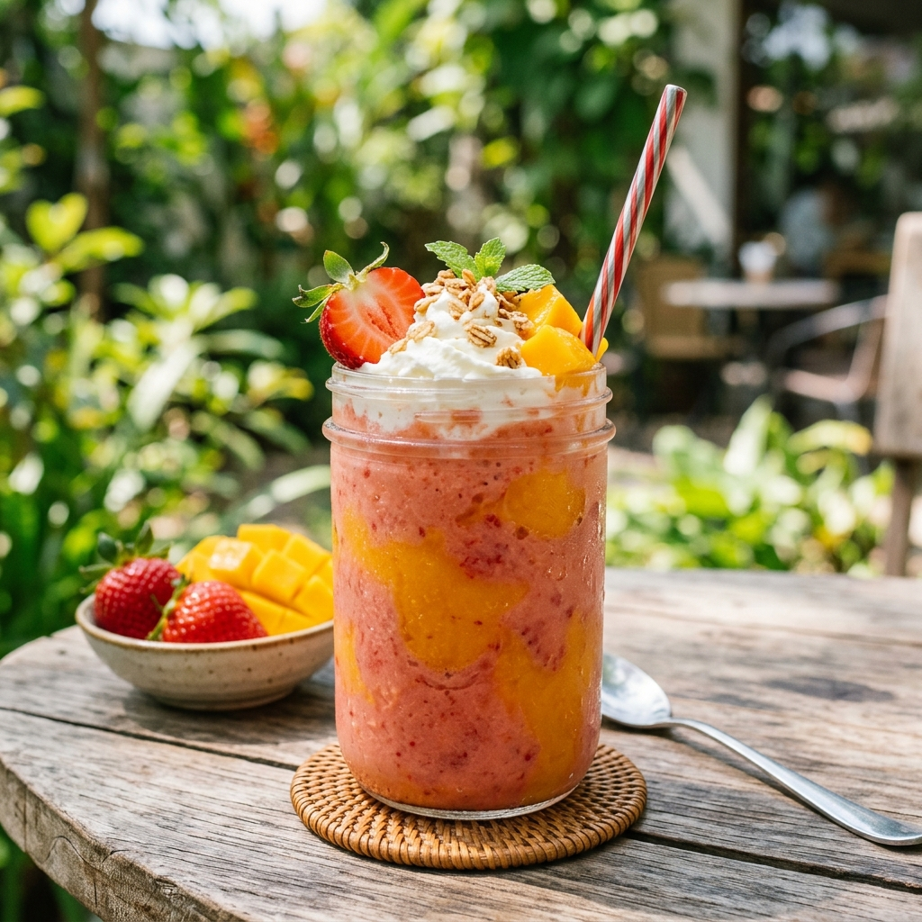 Strawberry Mango Cream Smoothie Recipe