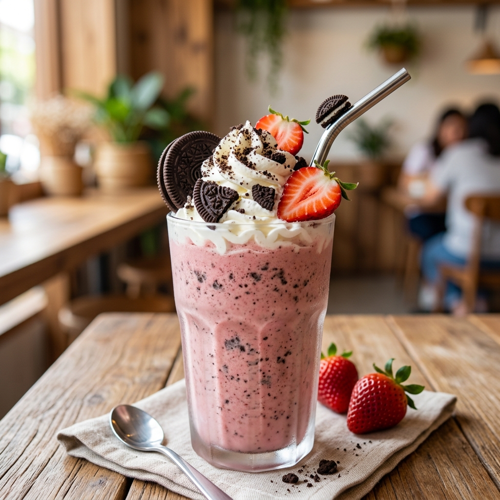 Oreo Strawberry Ice Smoothie: A Creamy Vegan Treat