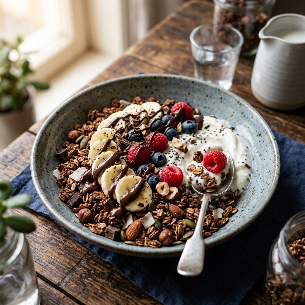 Chocolate Granola Bowl Recipe for a Healthy Treat