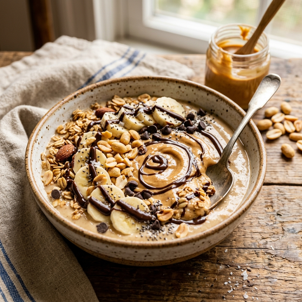 Peanut Butter Bowl: Creamy Vegan Breakfast Recipe