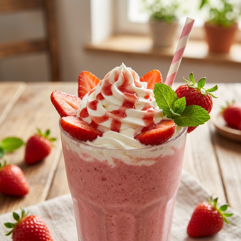 Strawberry Milkshake Smoothie | A Creamy Vegan Delight