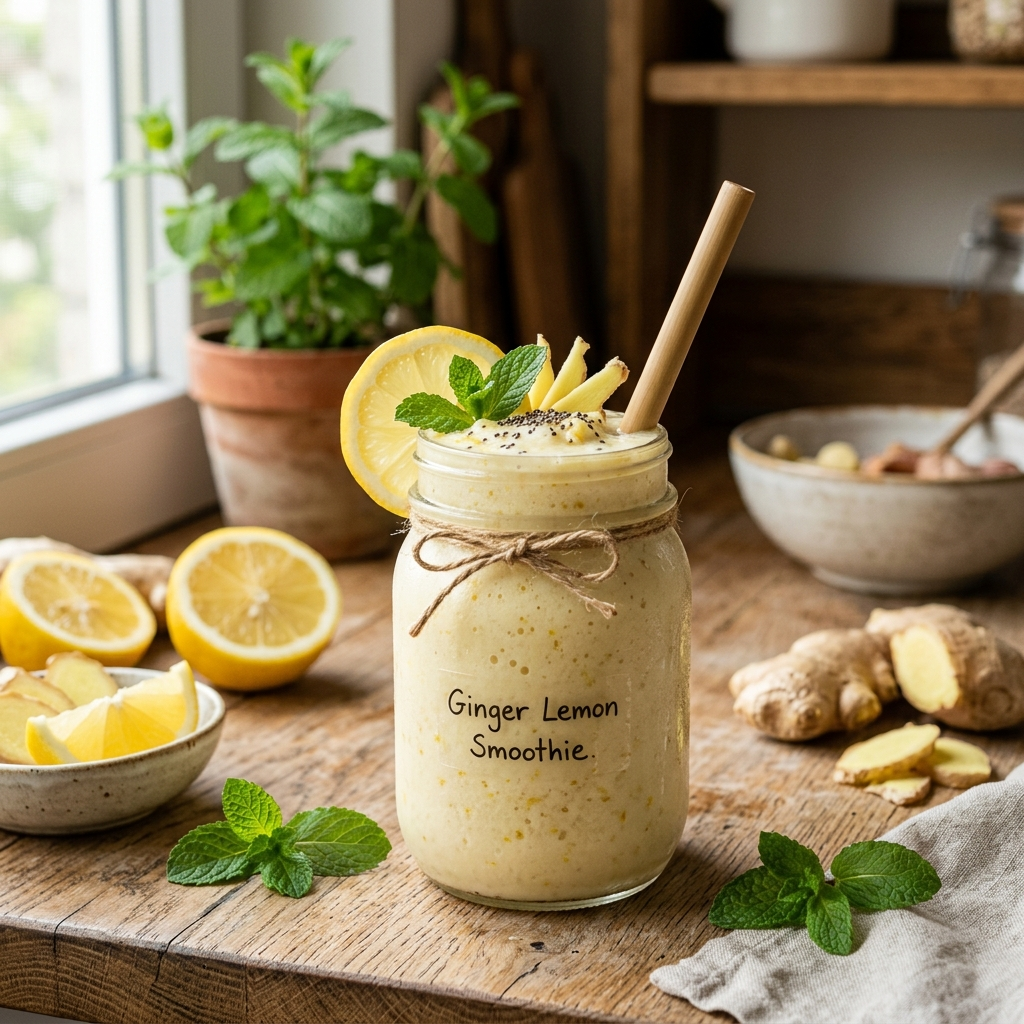 Ginger Lemon Smoothie for Energy and Digestion