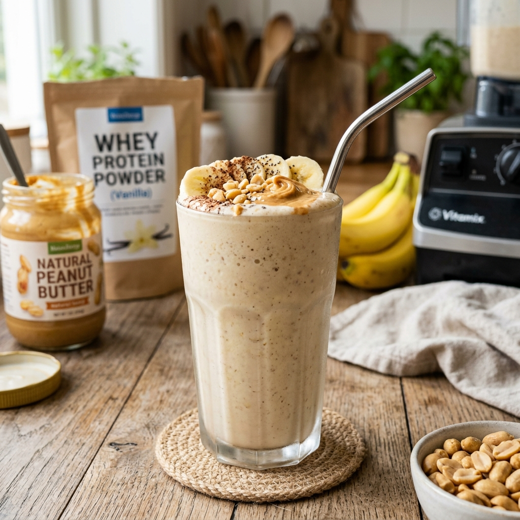 Peanut Banana Protein Smoothie for a Nutritious Boost