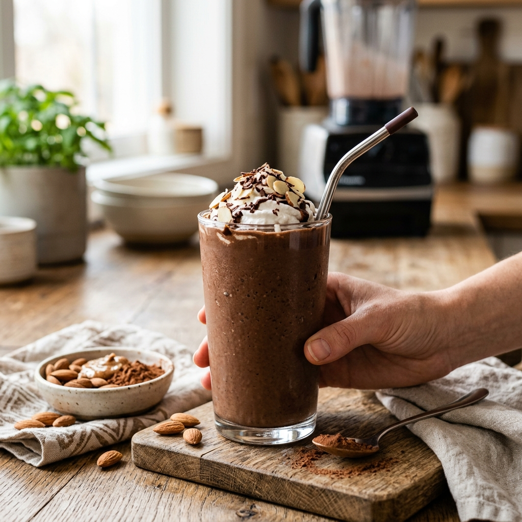 Chocolate Almond Protein Smoothie