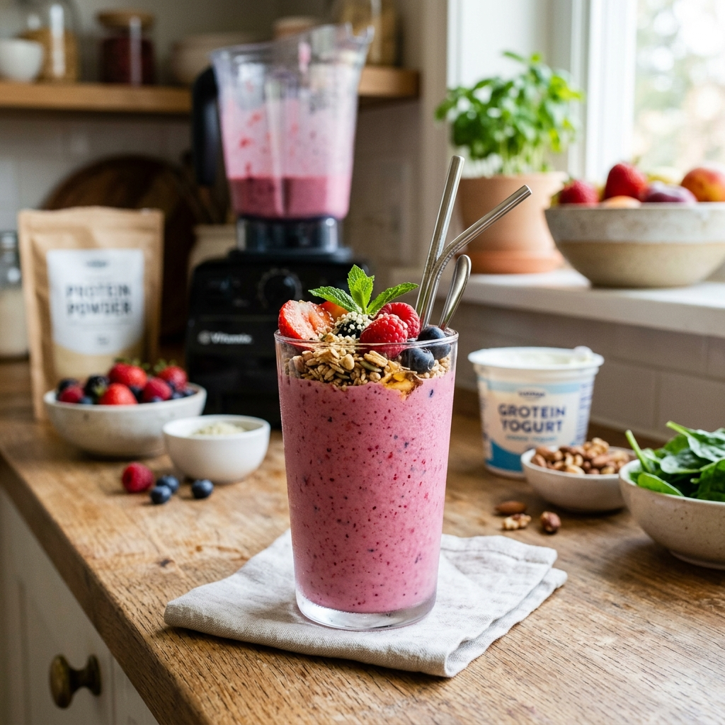 Vegan Protein Yogurt Smoothie: Healthy Breakfast Recipe