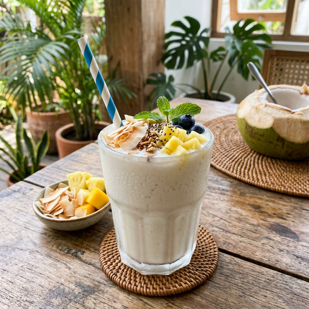 Coconut Milk Smoothie for Creamy Vegan Refreshment