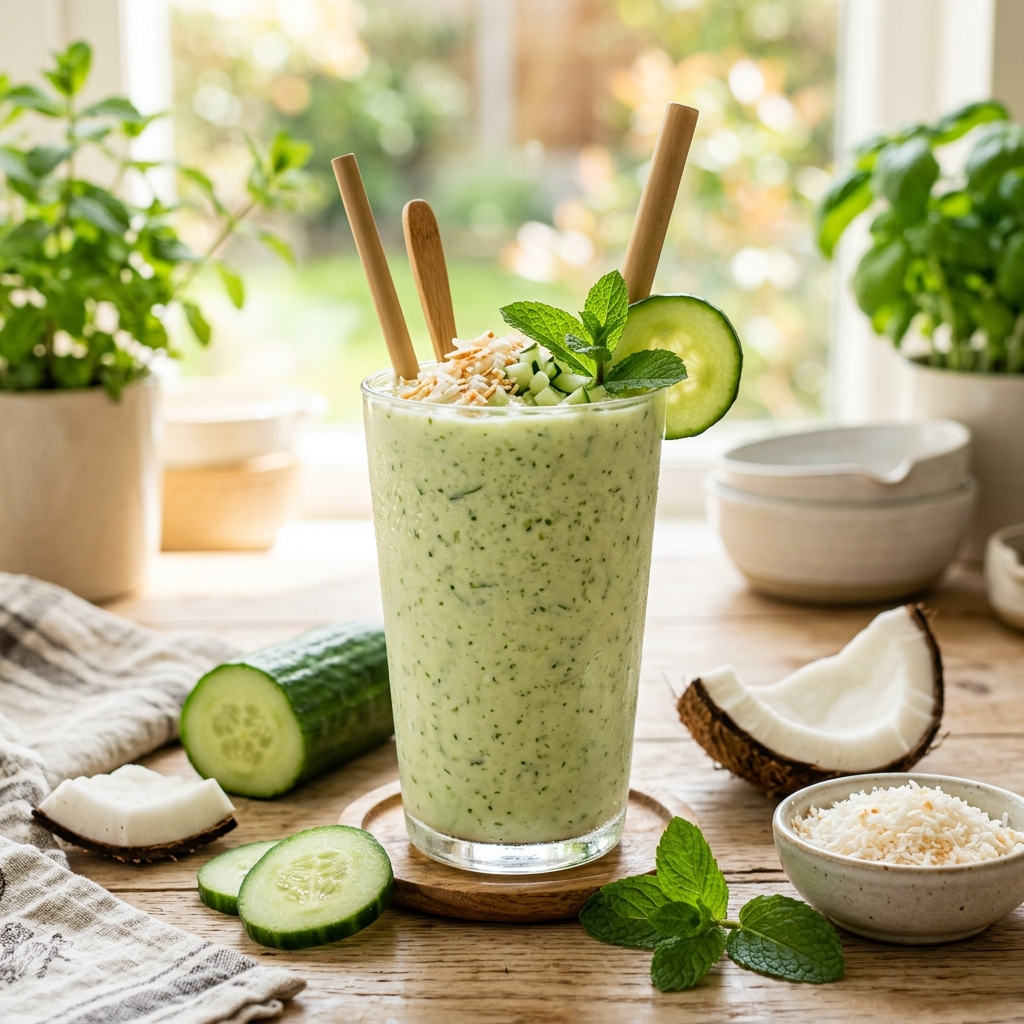 Cucumber Coconut Smoothie for Refreshing Hydration