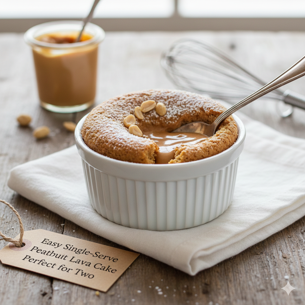 Easy Single-Serve Peanut Butter Lava Cake