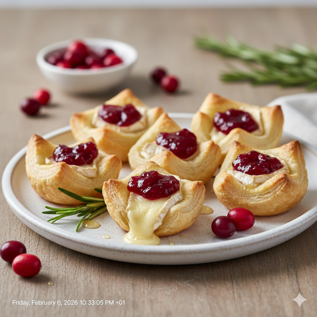 Easy Cranberry Brie Bites Recipe | Best 20-Minute Appetizer