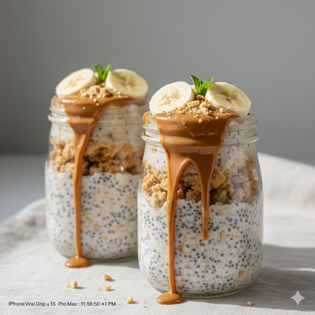 High-Protein Overnight Oats Recipe | The Viral “Drip” Oats