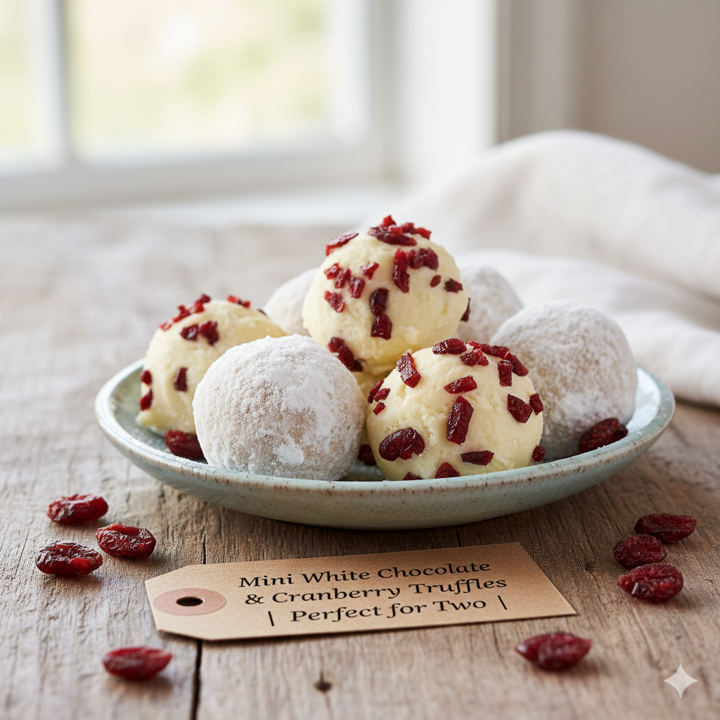 Mini White Chocolate & Cranberry Truffles