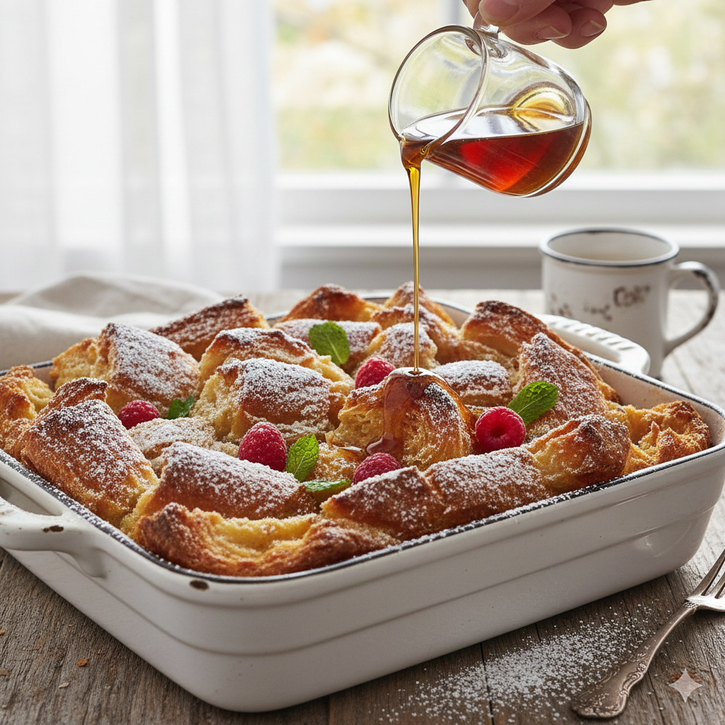 Decadent Overnight Croissant French Toast Bake