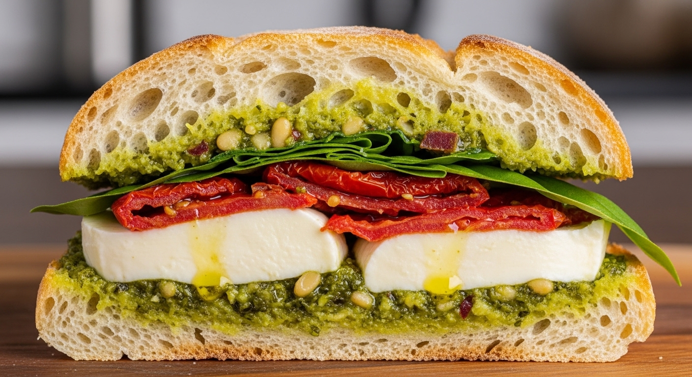 Ultimate Pesto Mozzarella Sandwich: Easy Gourmet Recipe