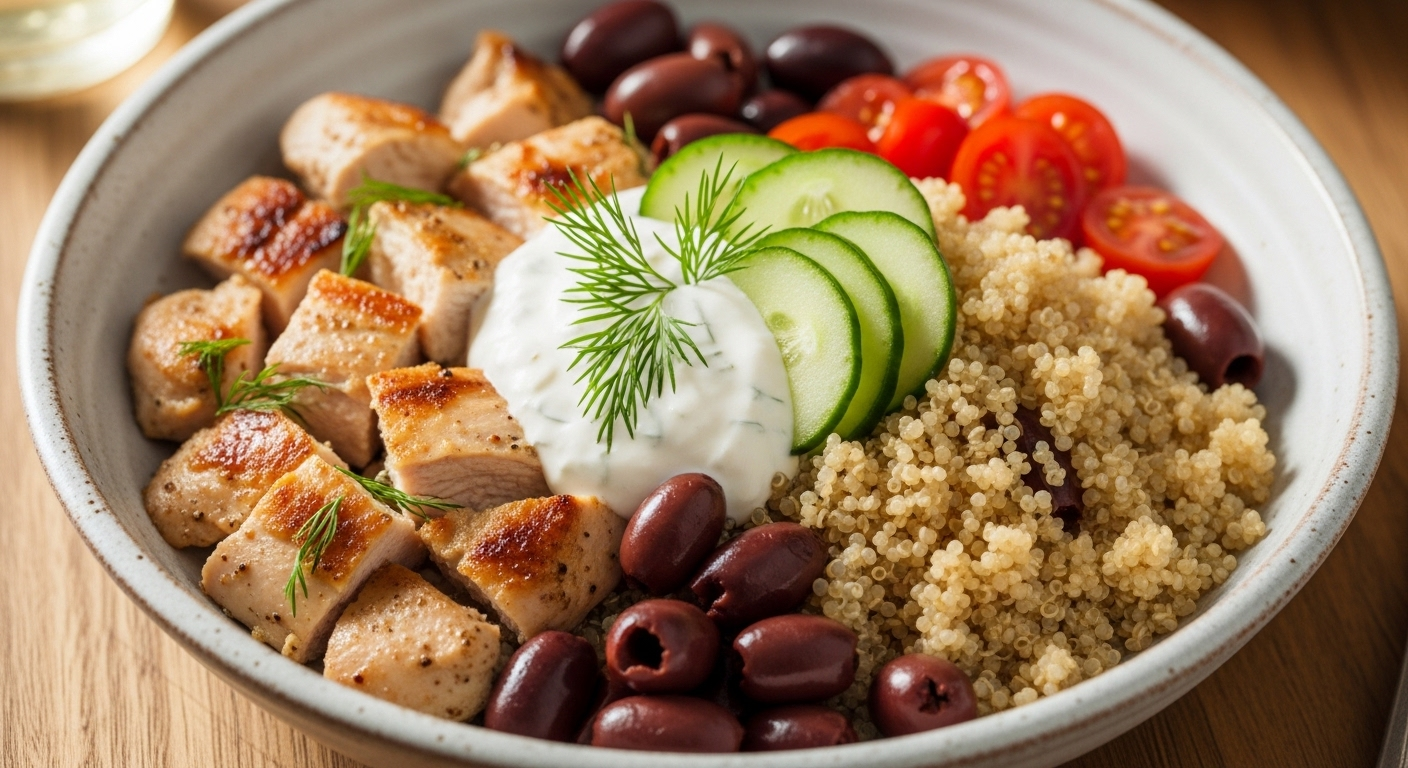 Refreshing Cucumber Yogurt Chicken Bowl Recipe
