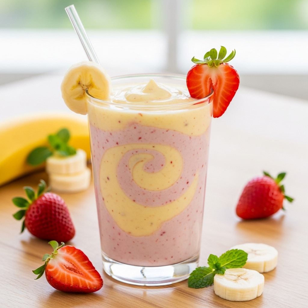 The Ultimate Creamy Banana Strawberry Yogurt Smoothie