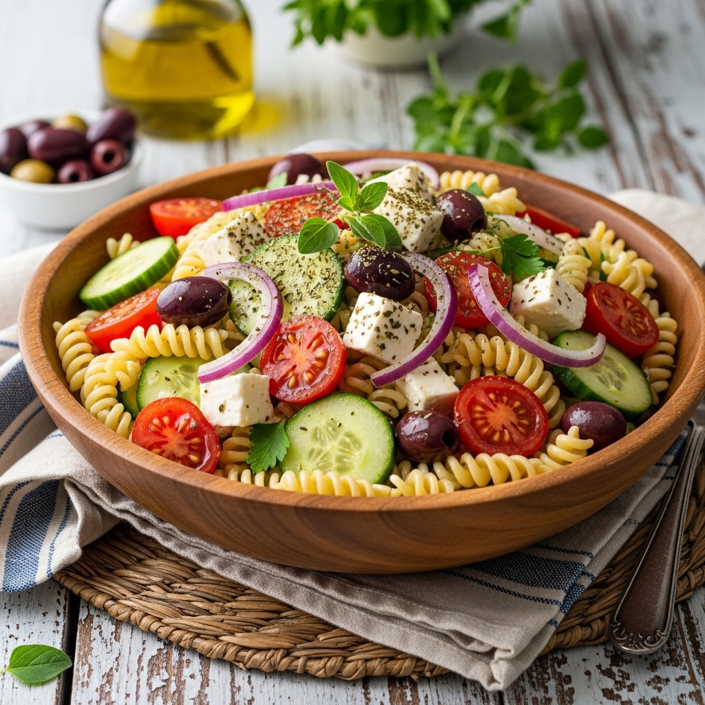 The Ultimate Greek Pasta Salad: A Mediterranean Masterpiece