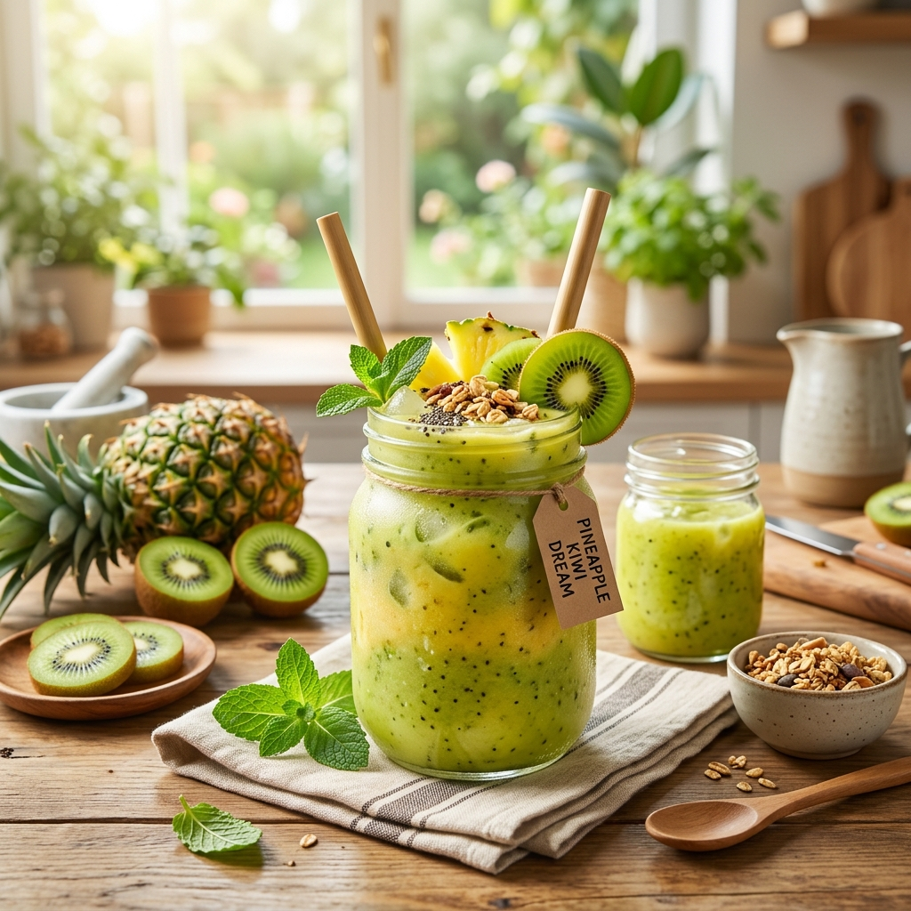Pineapple Kiwi Dream Smoothie: Your Tropical Escape in a Glass