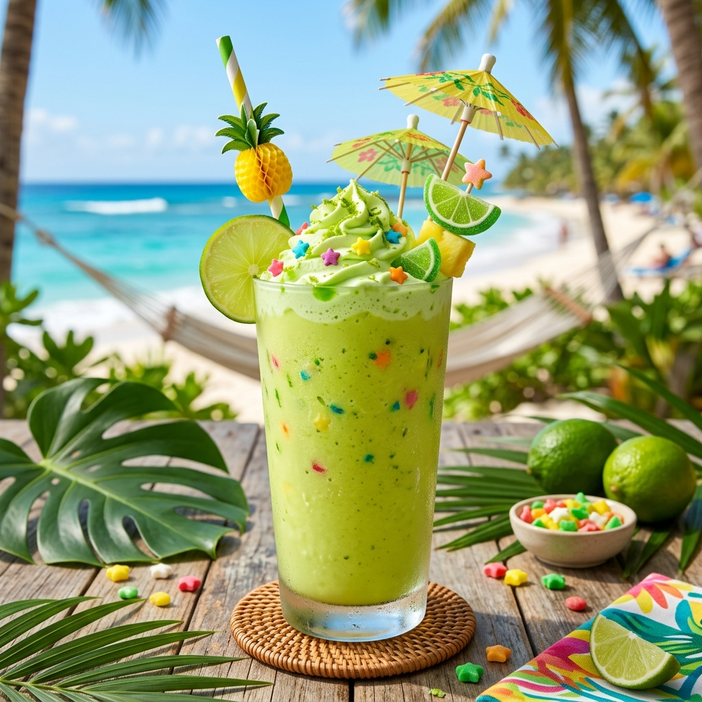 Tropical Lime Candy Smoothie: A Zesty Paradise in a Glass