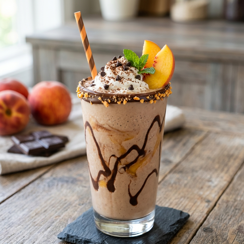 Chocolate Peach Frost Smoothie: A Decadent, Sun-Kissed Escape
