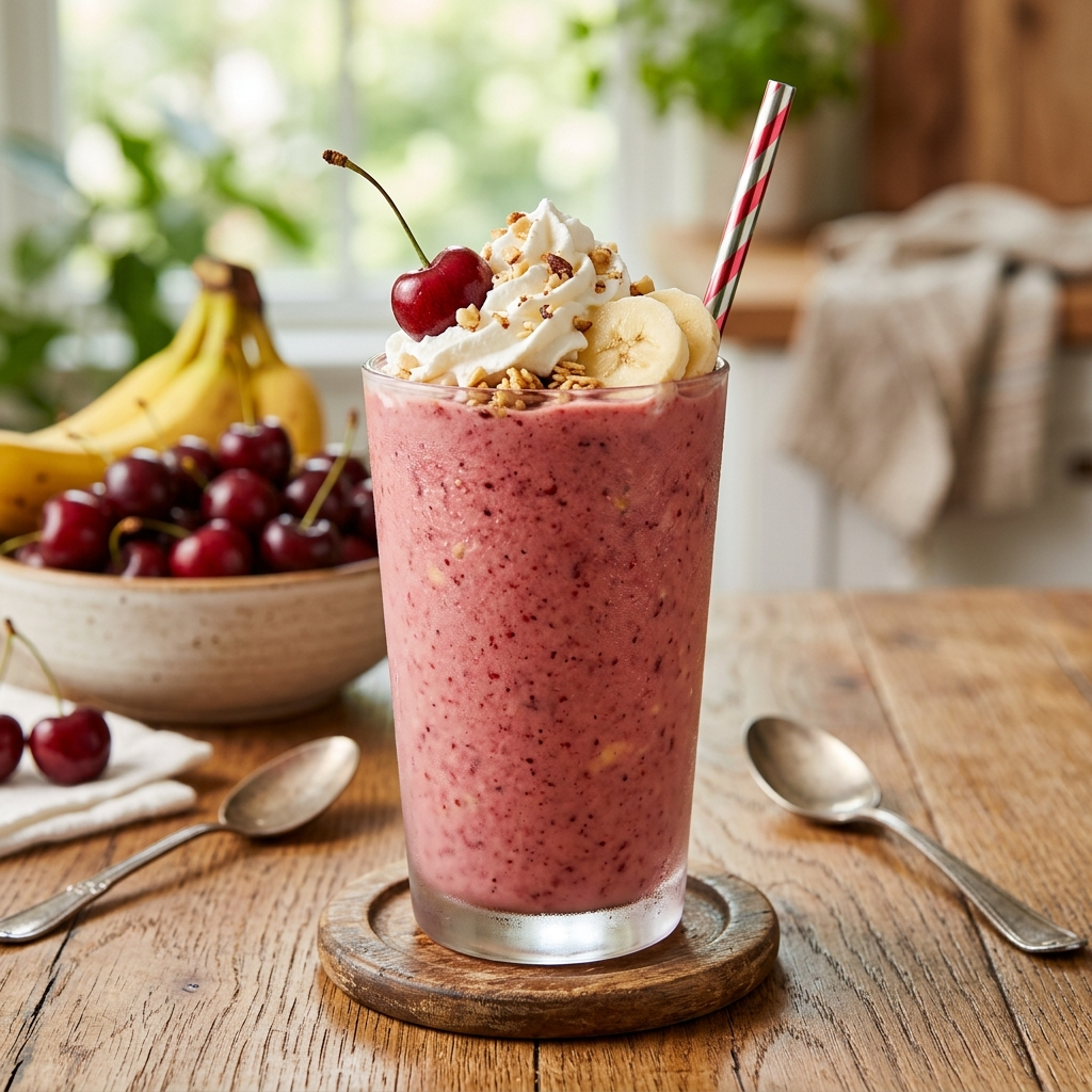 The Ultimate Cherry Banana Cream Smoothie: A Velvet Sip of Summer