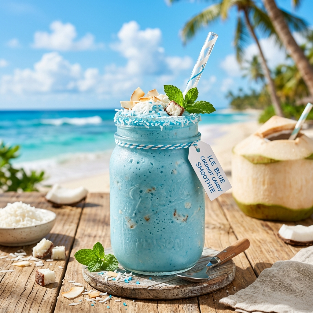 Ice Blue Coconut Candy Smoothie: A Tropical Dream Drink
