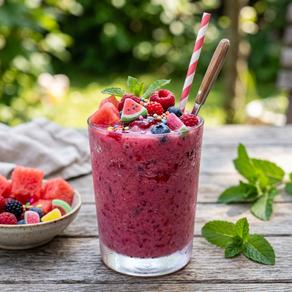 Ice Watermelon Berry Candy Smoothie: The Ultimate Summer Refreshment