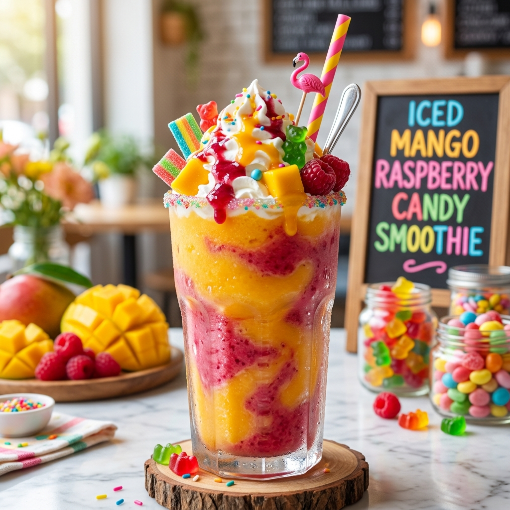 Ice Mango Raspberry Candy Smoothie: A Tropical Sweet Escape