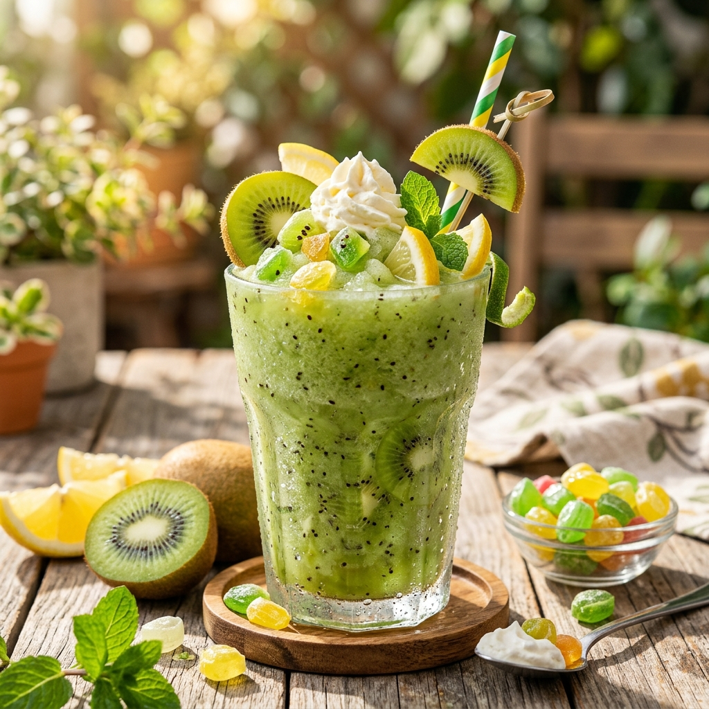 Ice Kiwi Lemon Candy Smoothie: A Refreshing Zesty Escape