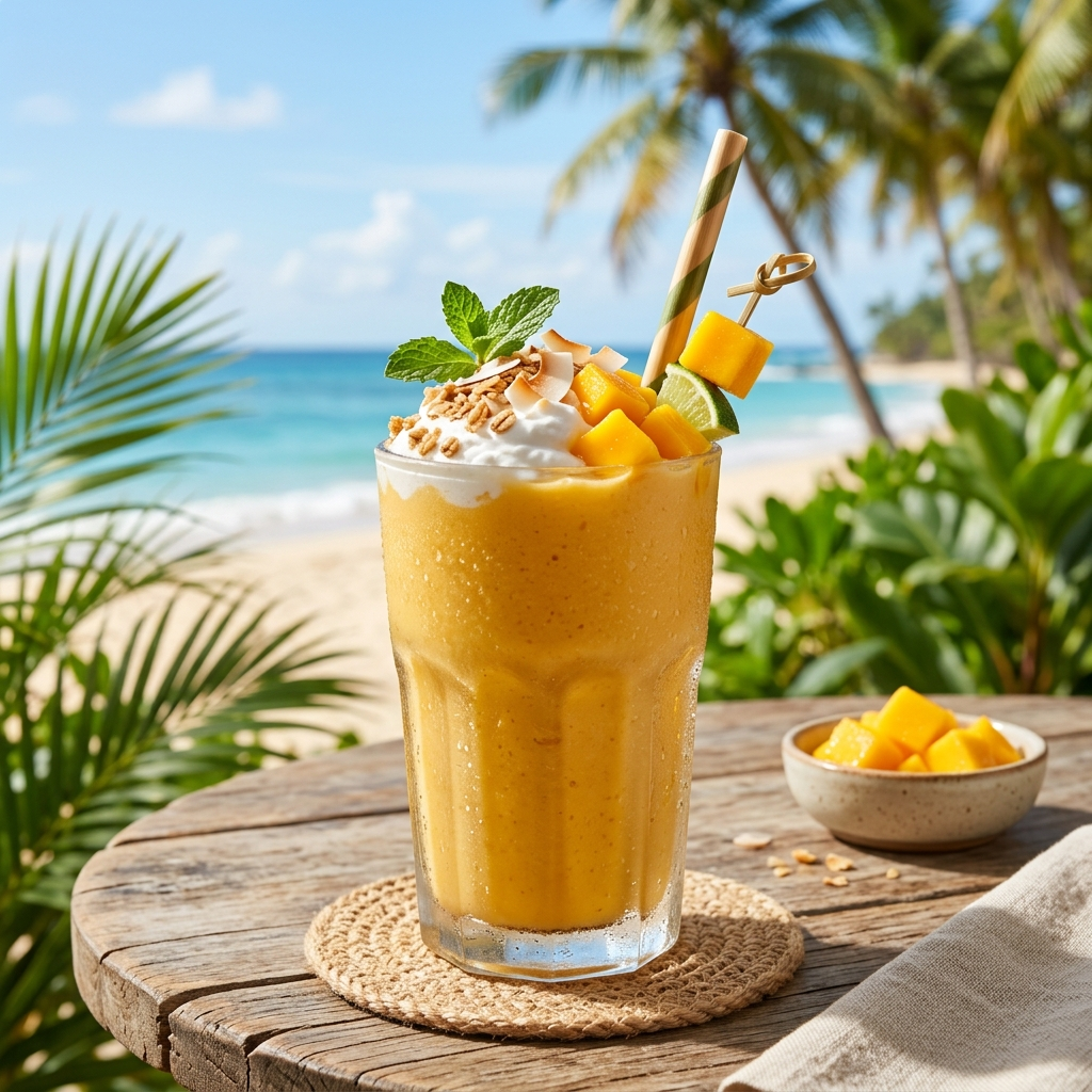 Ice Tropical Mango Cream Smoothie: A Sip of Paradise
