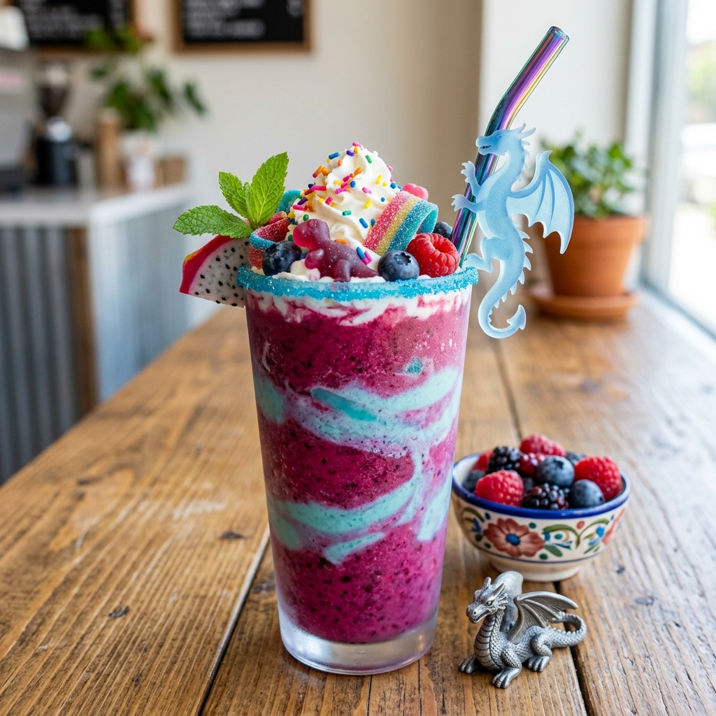 Frost & Flame: The Ultimate Ice Dragon Berry Candy Smoothie