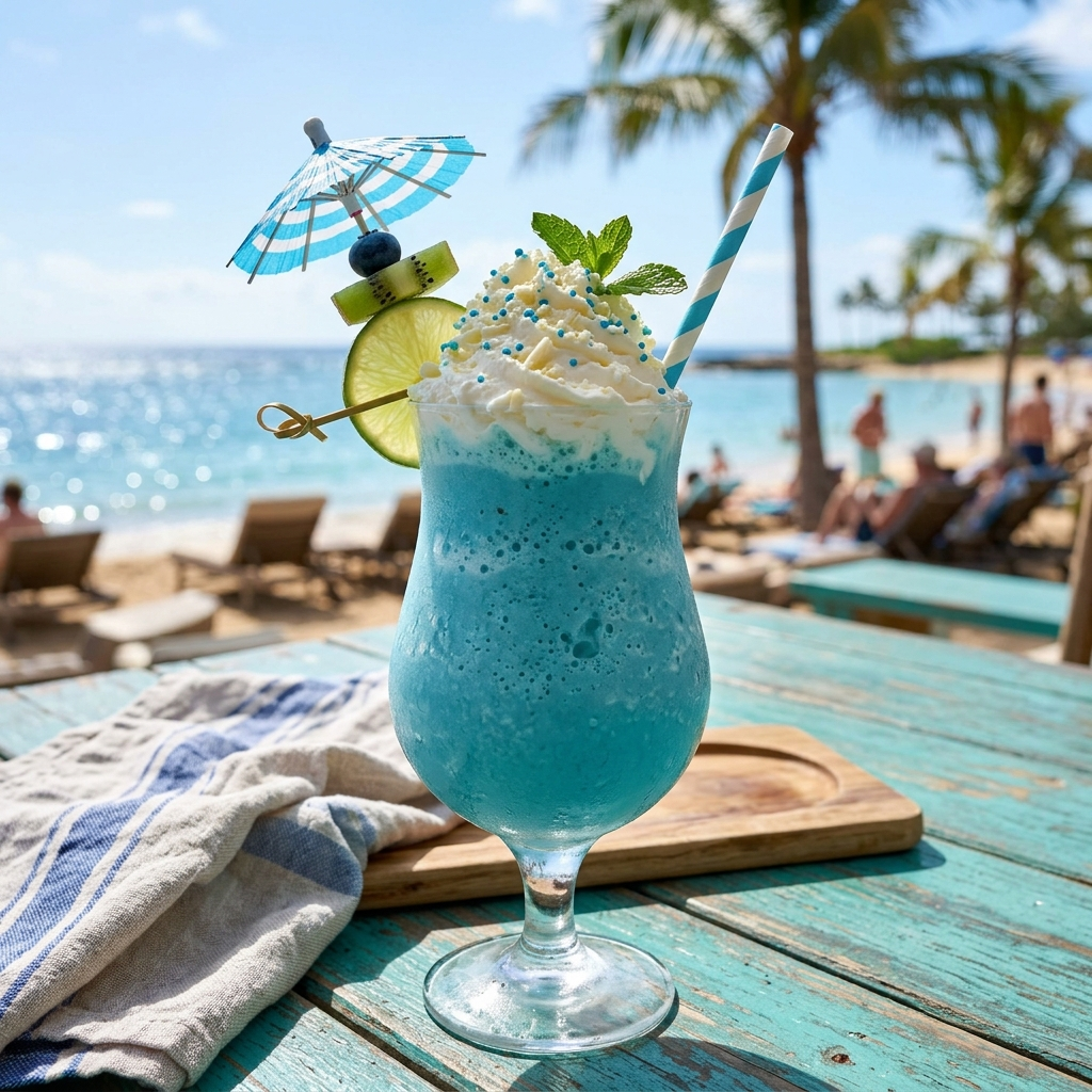 Ice Blue Lagoon Cream Smoothie: A Tropical Escape in a Glass