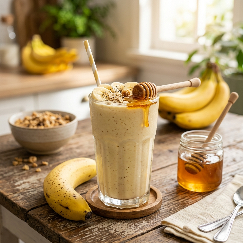 Golden Glow: The Ultimate Creamy Honey Banana Smoothie Guide
