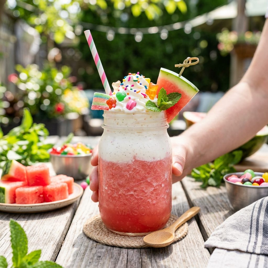 The Ultimate Summer Chill: Ice Watermelon Vanilla Candy Smoothie