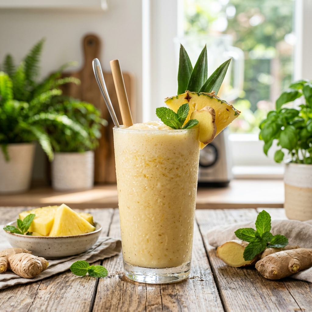 Refreshing Pineapple Ginger Smoothie: A Tropical Anti-Inflammatory Powerhouse