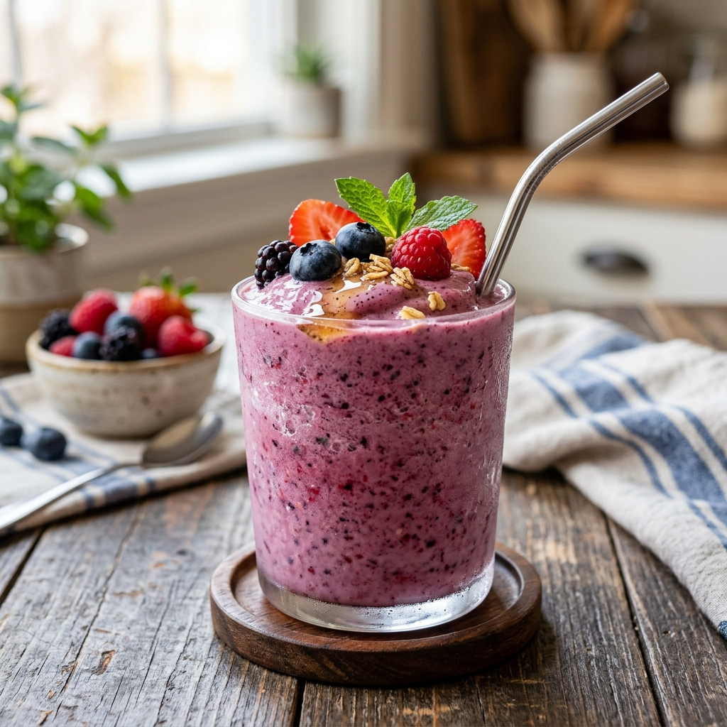 Frozen Vanilla Berry Blast Smoothie: Easy 5-Minute Recipe