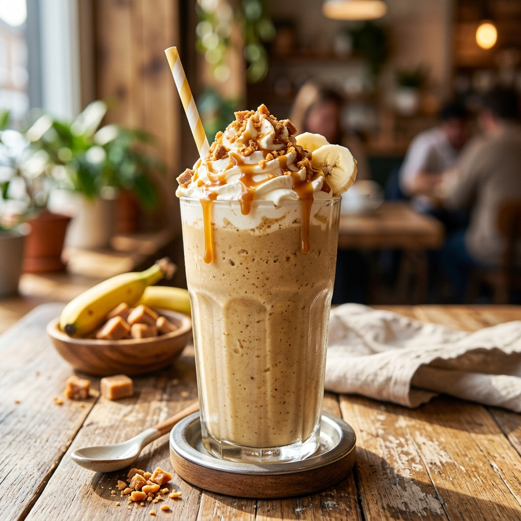 Banana Toffee Milkshake Smoothie: Creamy Caramelized Perfection in Every Sip
