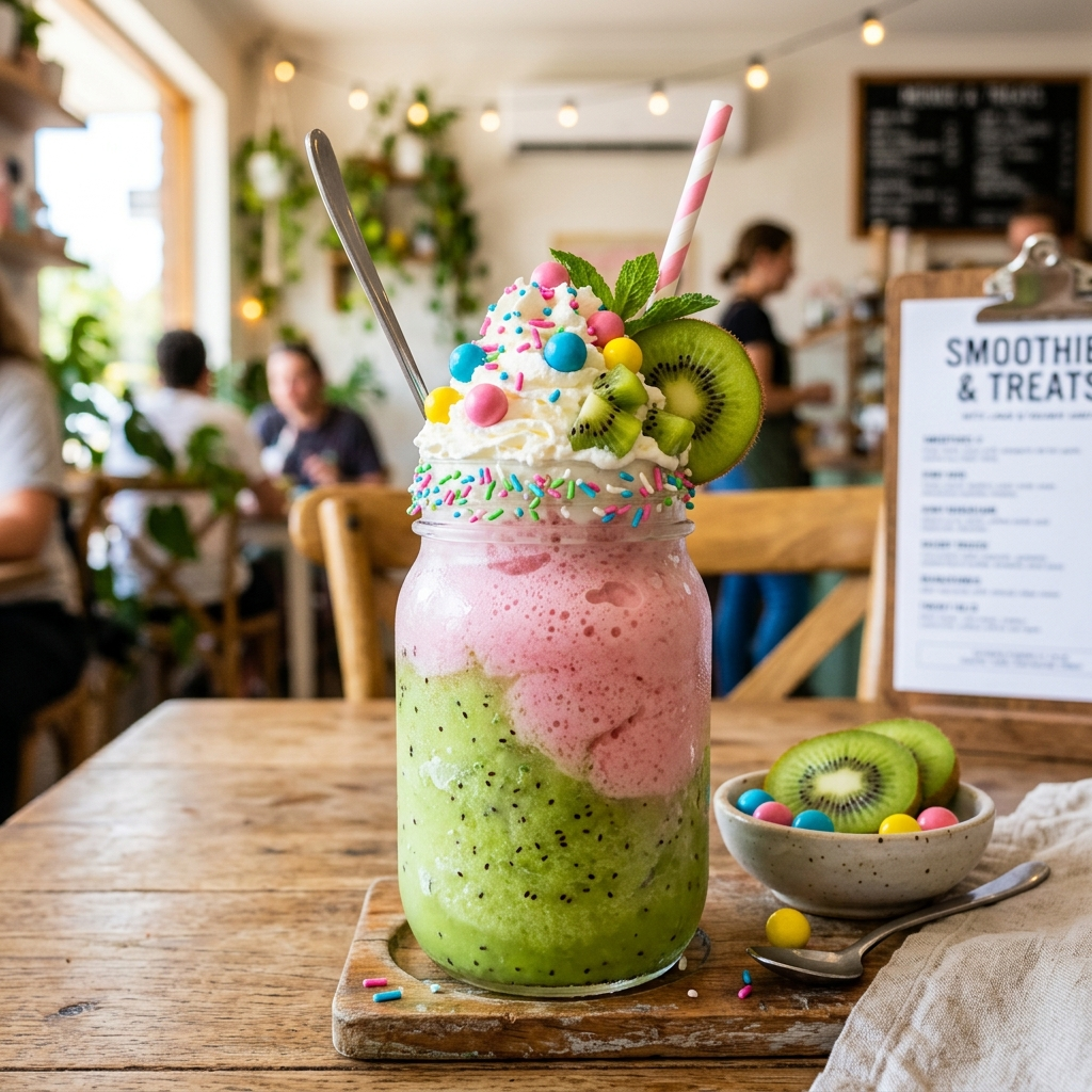 Kiwi Bubblegum Freeze Smoothie: A Fun, Frosty, Candy-Inspired Tropical Treat