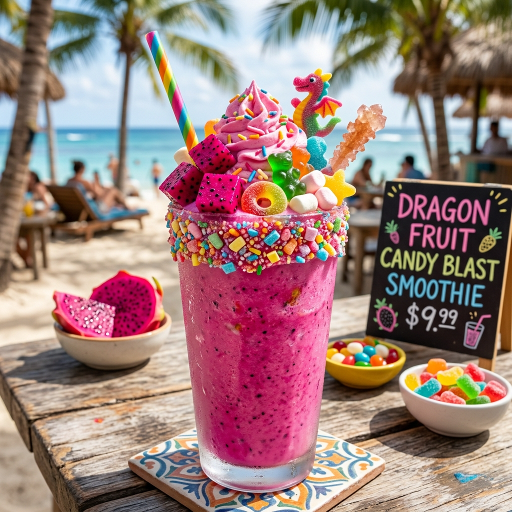 Dragon Fruit Candy Blast Smoothie: Vibrant Tropical Sweetness with a Fun Candy Twist