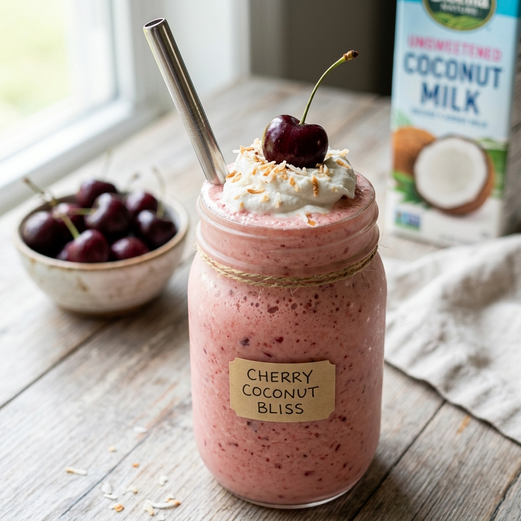 Cherry Coconut Milkshake Smoothie: A Tropical Escape in a Glass