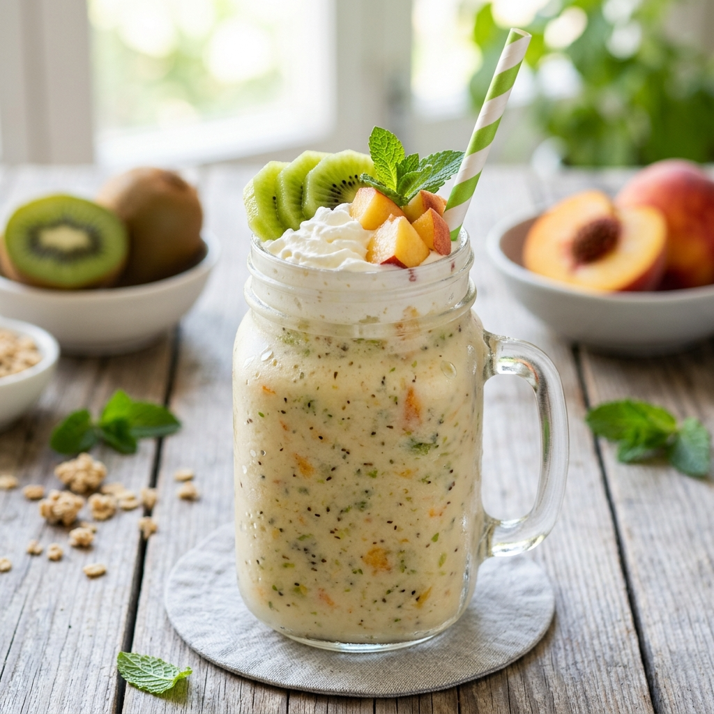 Kiwi Peach Milkshake Smoothie: The Ultimate Summer Fusion
