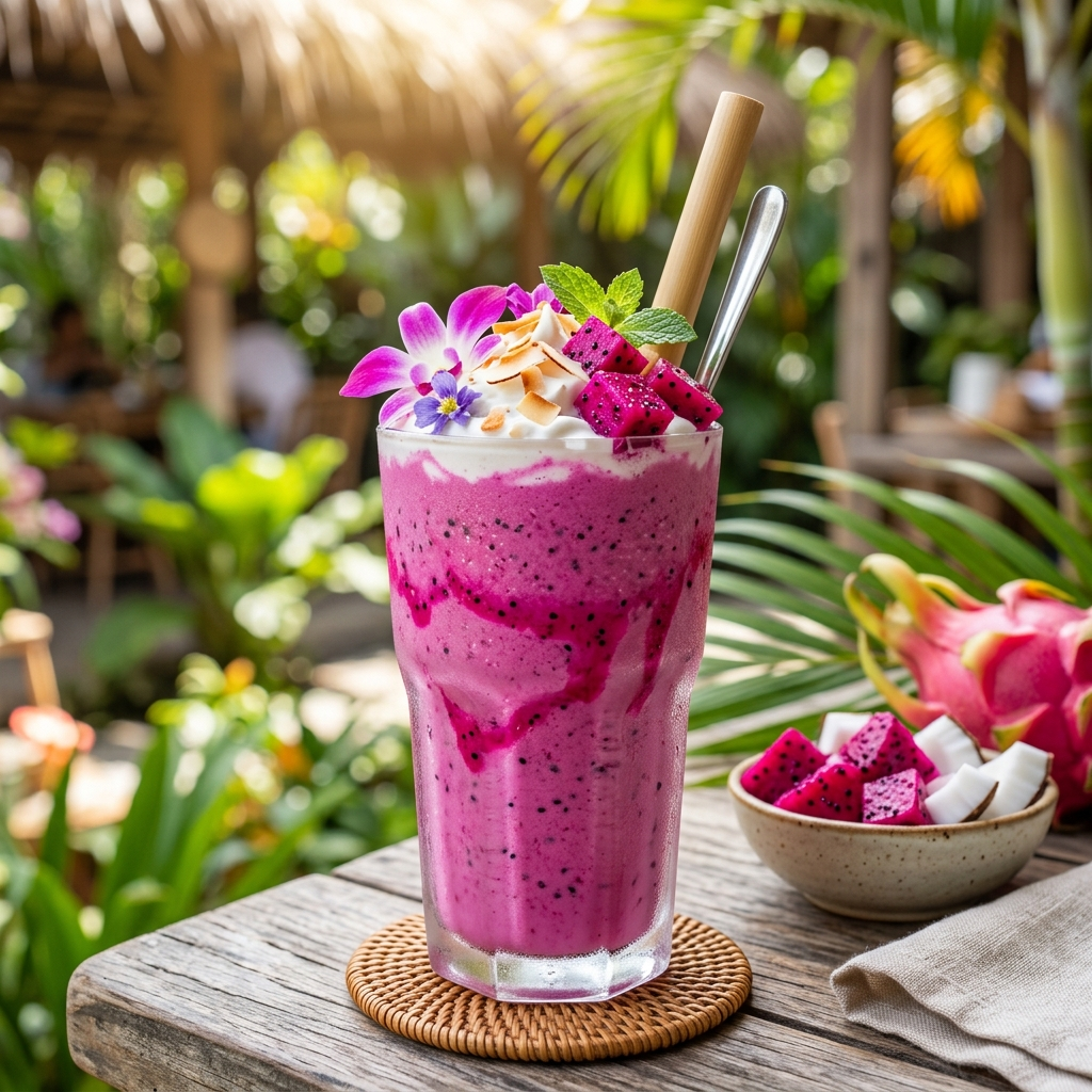 Dragon Coconut Milkshake Smoothie: An Exotic Tropical Escape
