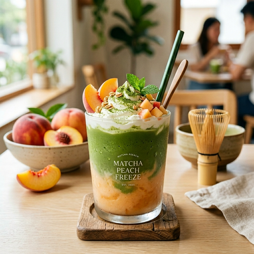 Peach Matcha Freeze: The Ultimate Summer Revitalizer